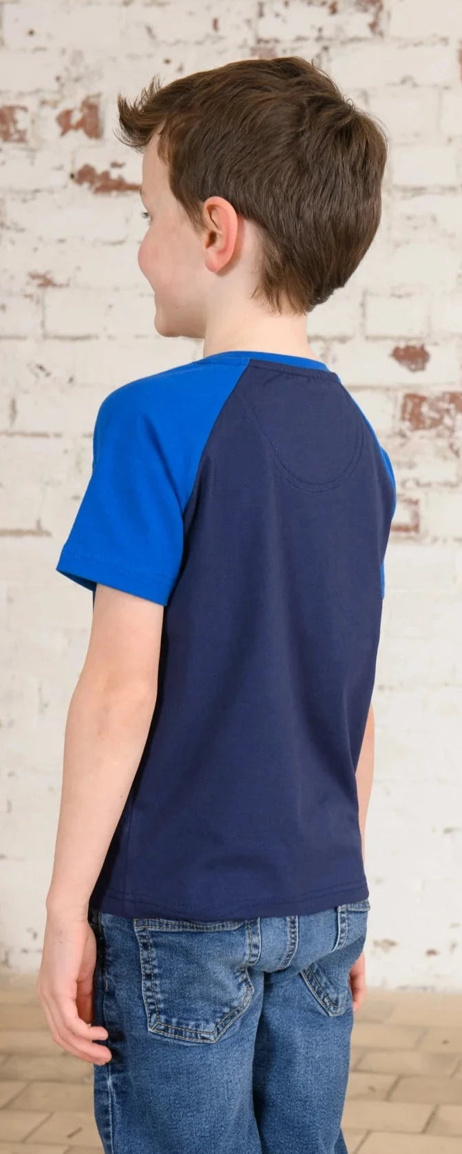 Lighthouse Kids 'Mason' Short Sleeve Blue Front Loader Print Tee