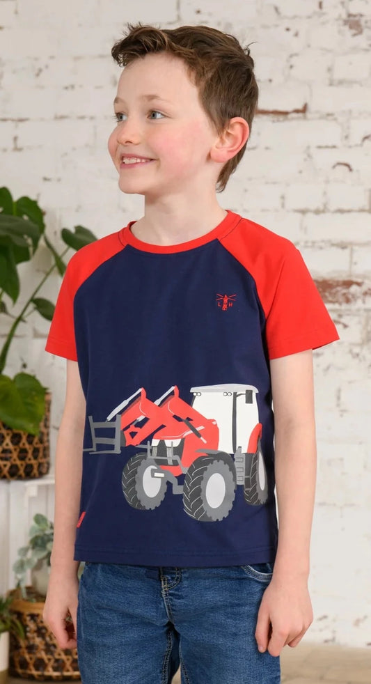 Lighthouse Kids 'Mason' Short Sleeve Red Front Loader Print Tee