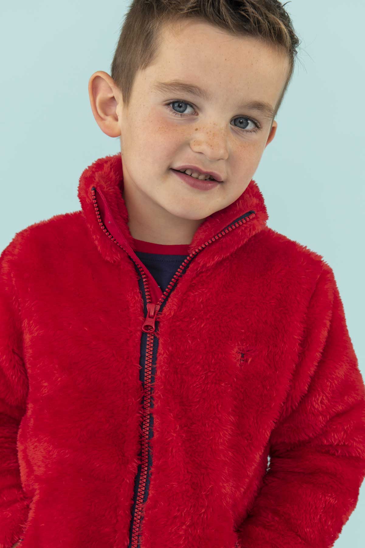 Lighthouse Kids 'Ted' Full Zip Sherpa Fleece - Lava Red
