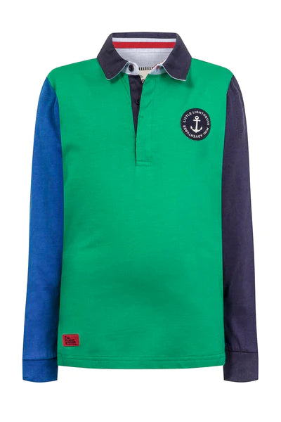 Lighthouse Kids 'Alfie' Long Sleeve Rugby Shirt - Pea Green