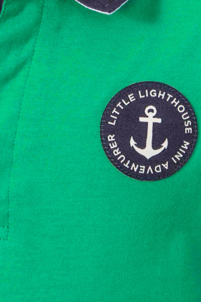 Lighthouse Kids 'Alfie' Long Sleeve Rugby Shirt - Pea Green