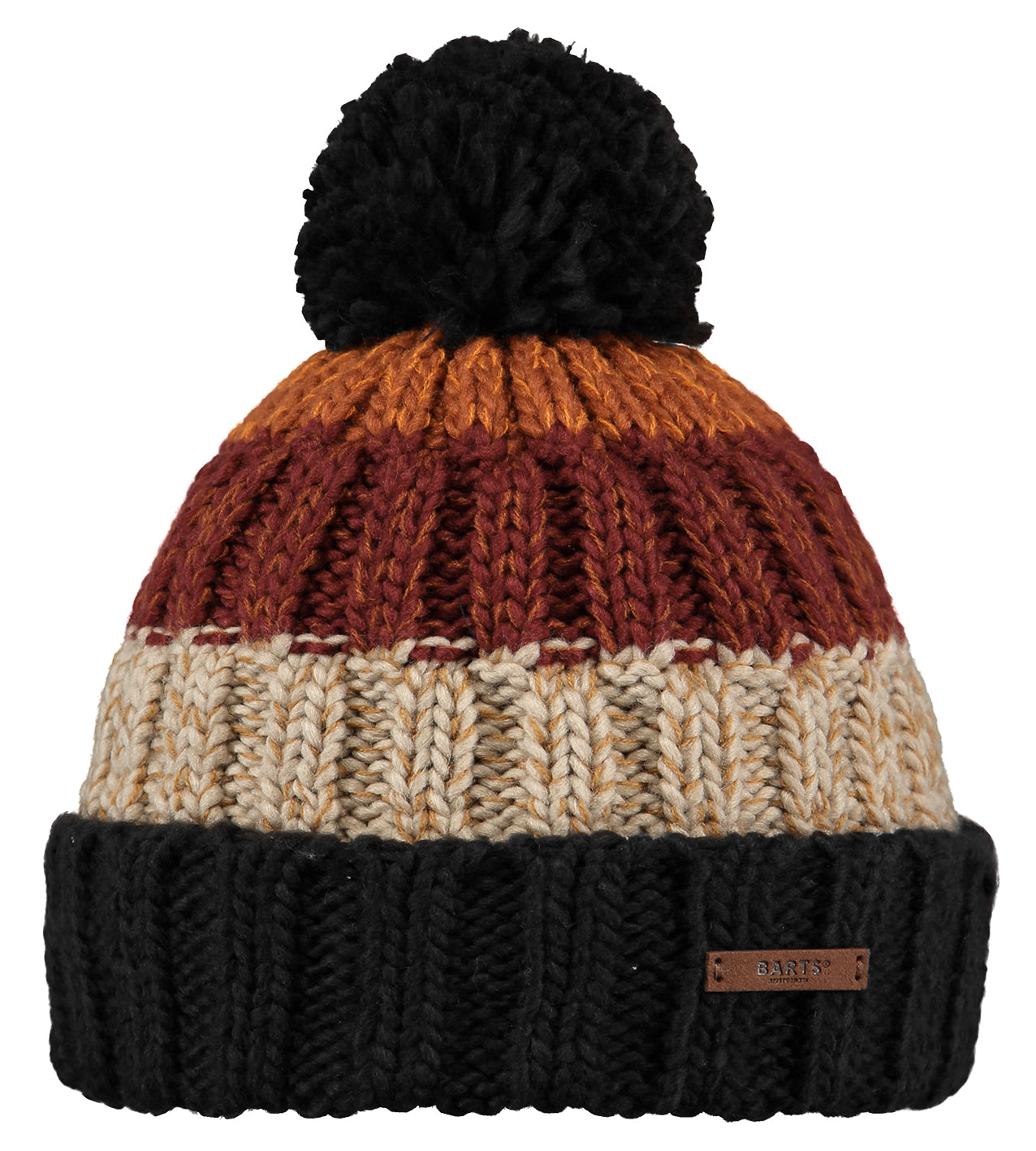 Barts Adults Wilhelm Striped Knitted Beanie - Burgundy