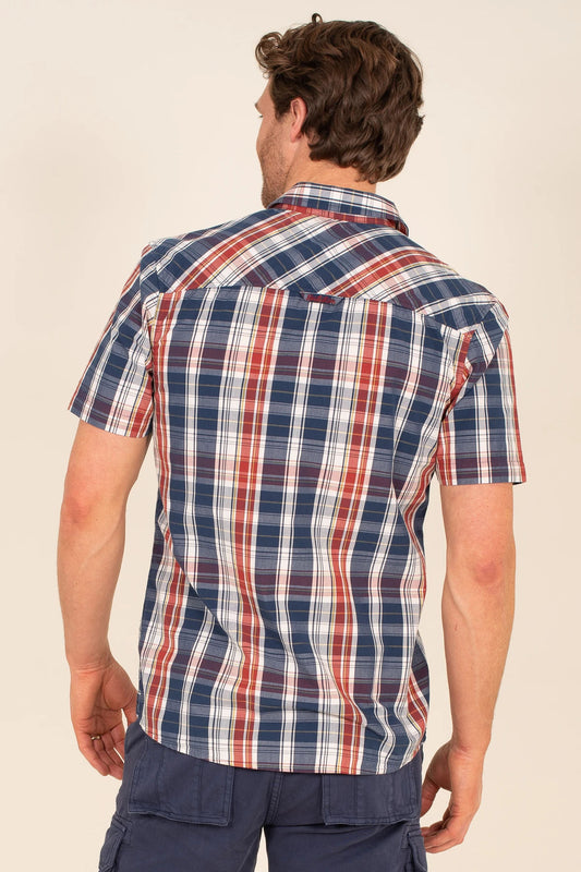 Brakeburn Mens Check Shirt - Navy / Red