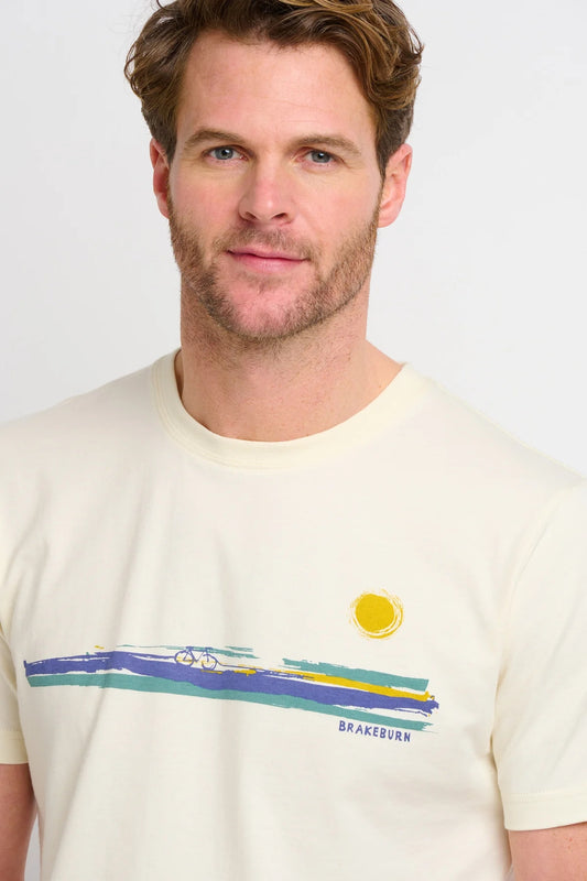 Brakeburn Mens Bike Landscape Tee - Cream