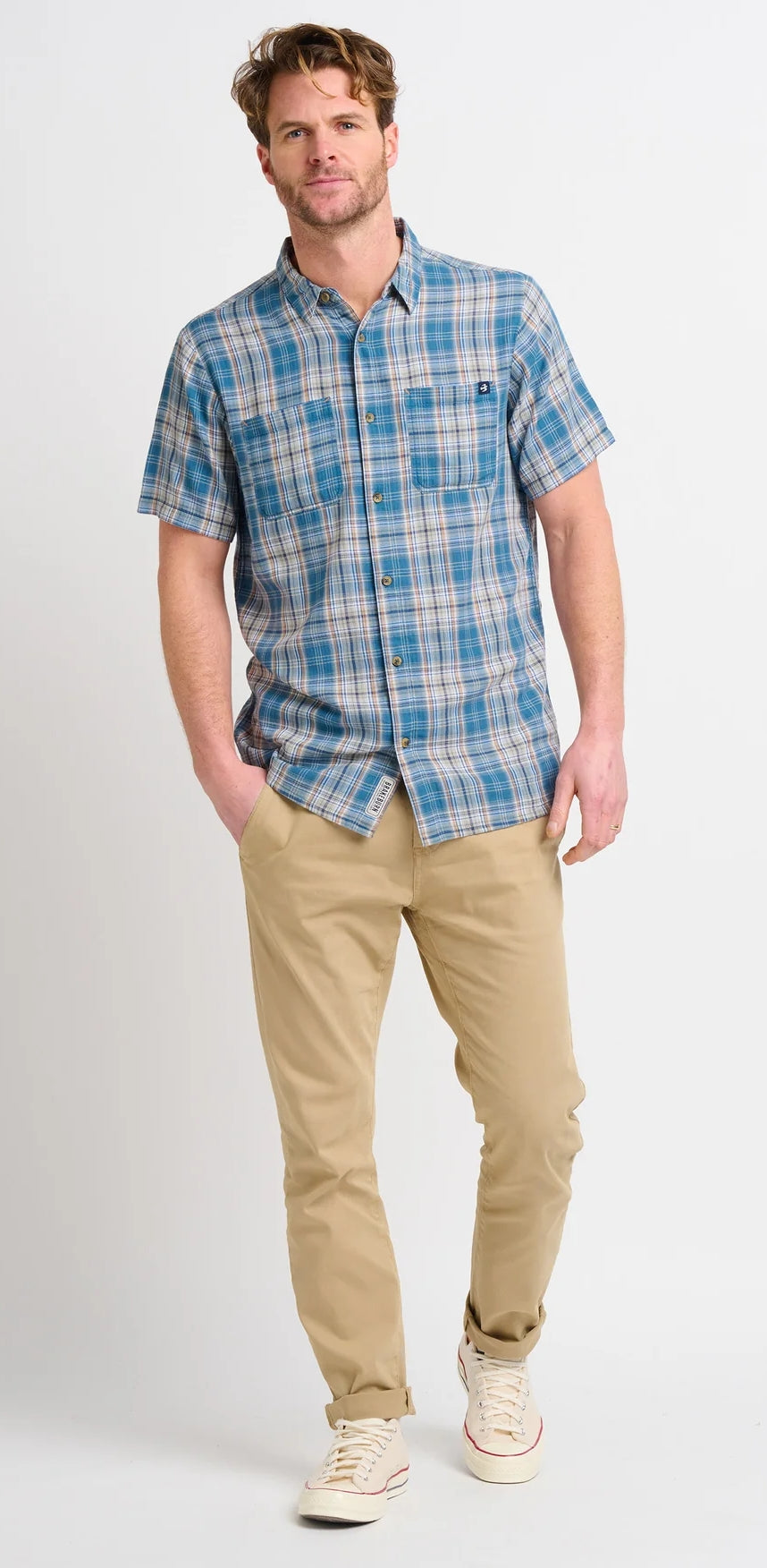 Brakeburn Mens Blue Checked Shirt