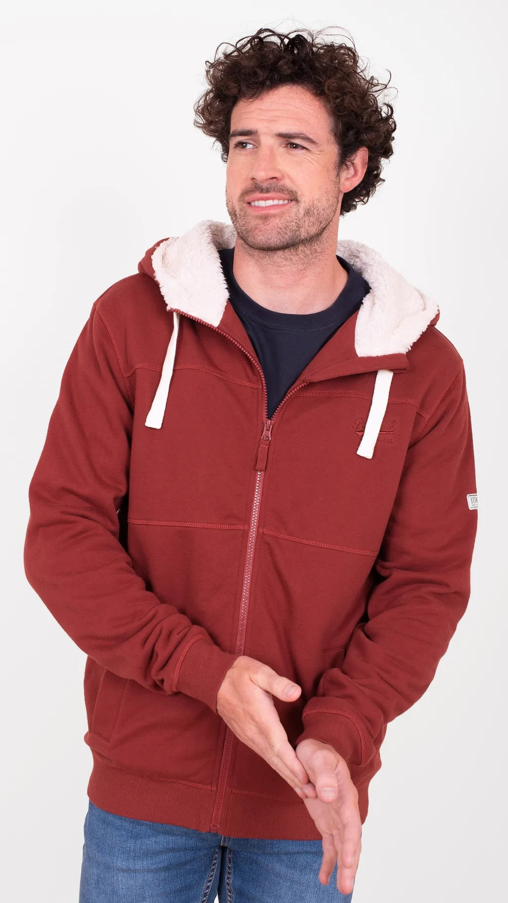 Red zip up hoodie mens deals