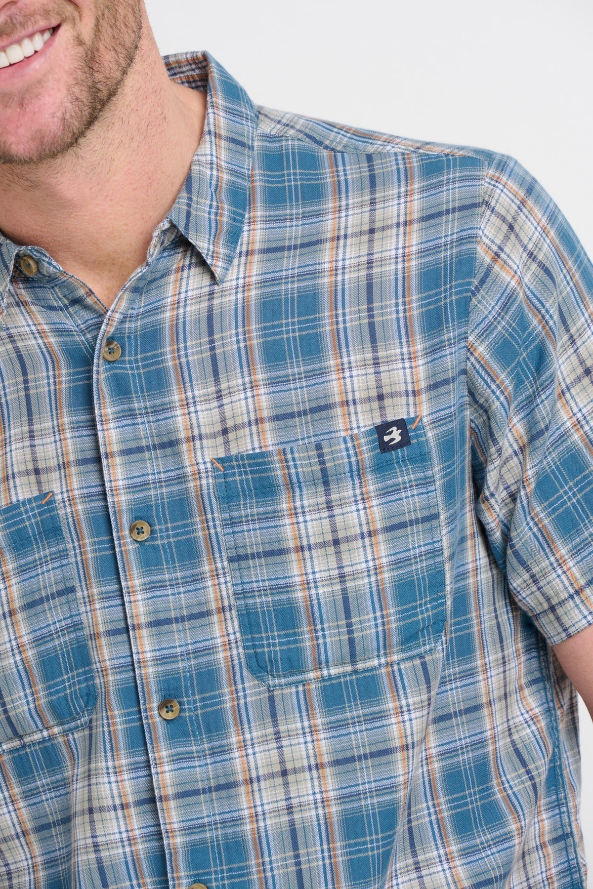 Brakeburn Mens Blue Checked Shirt