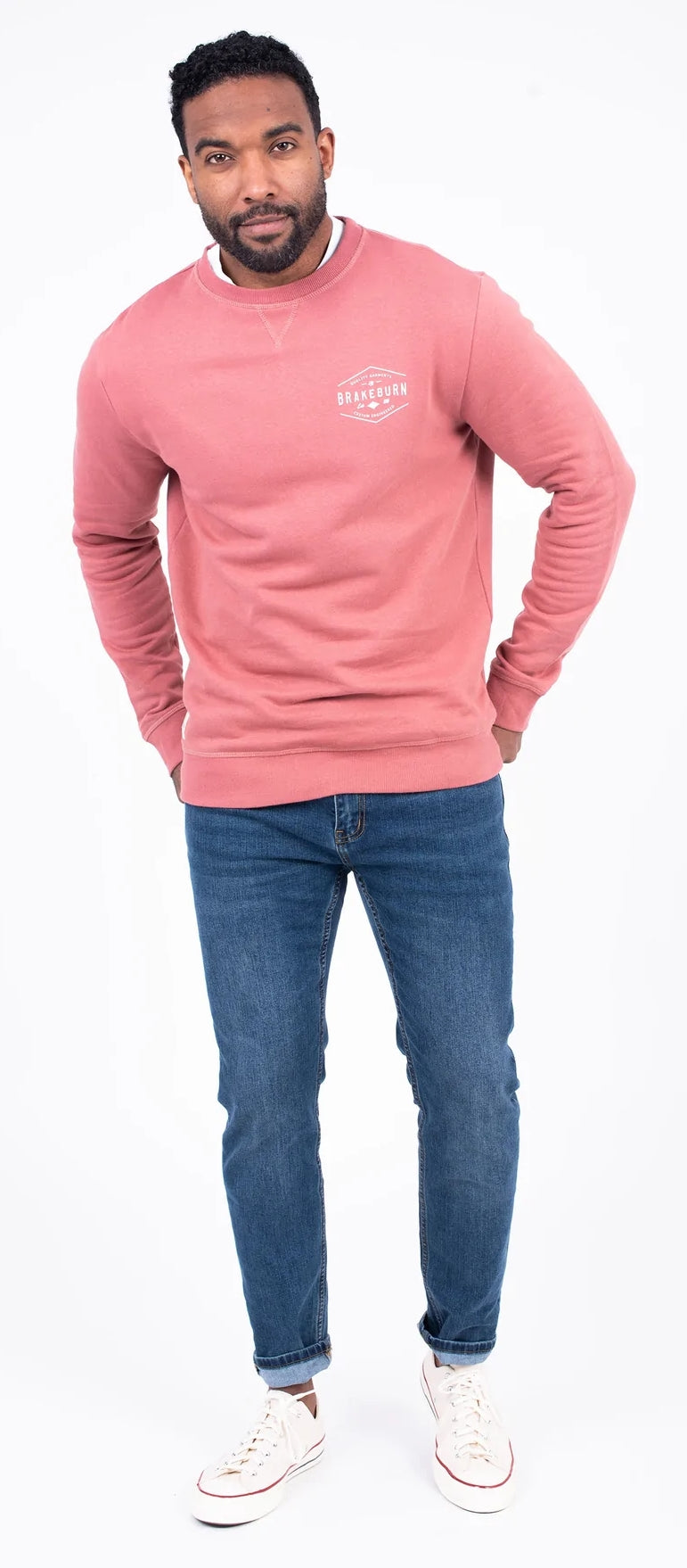 Brakeburn Mens Crew Neck Sweatshirt - Pink