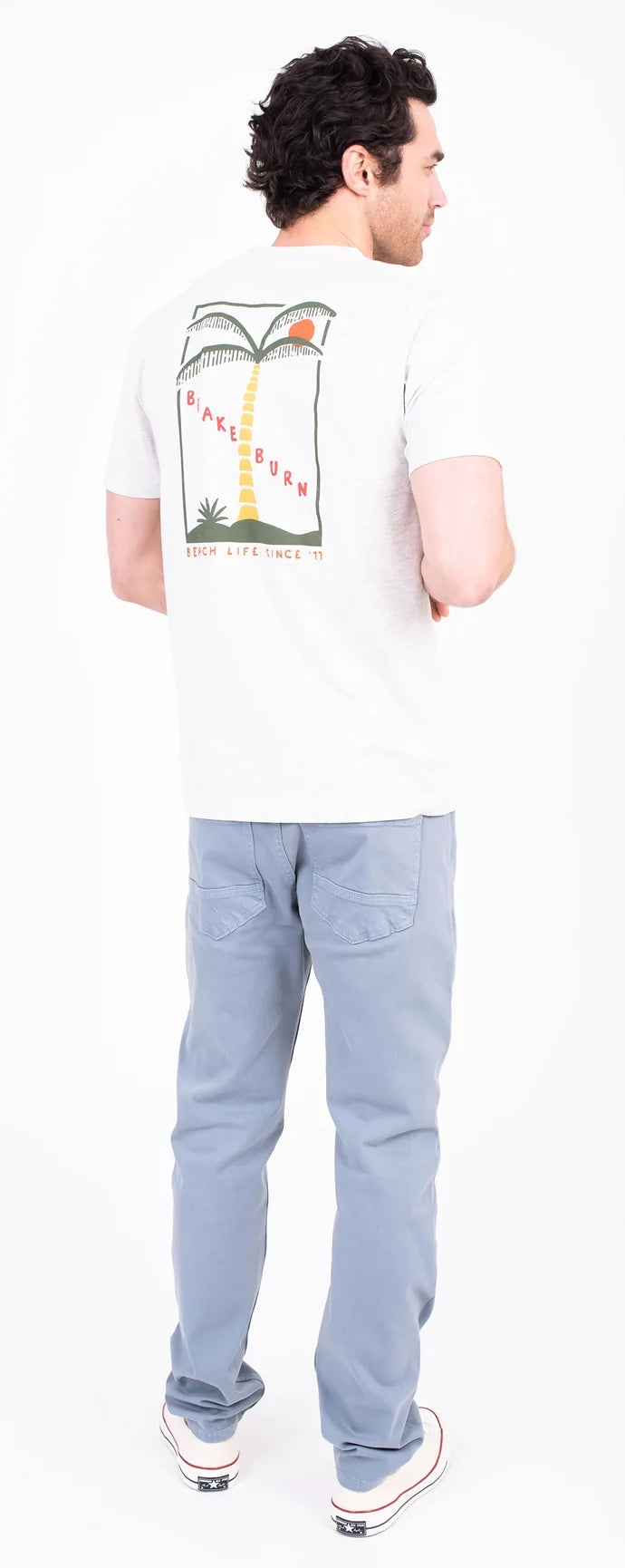 Brakeburn Mens Palm Tree Tee - Ecru