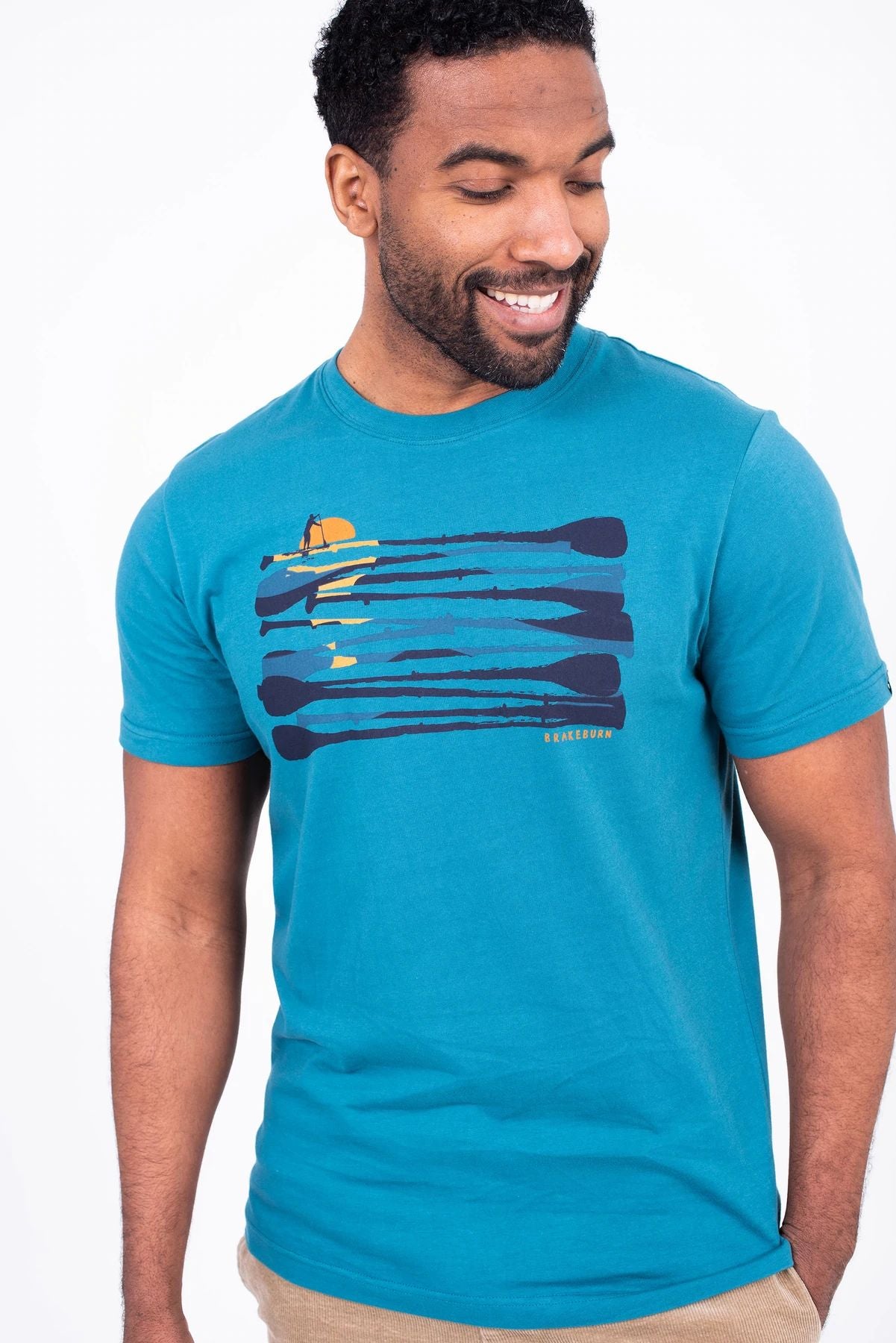 Brakeburn Mens Sup Tee Teal Salt Cellar Clothing