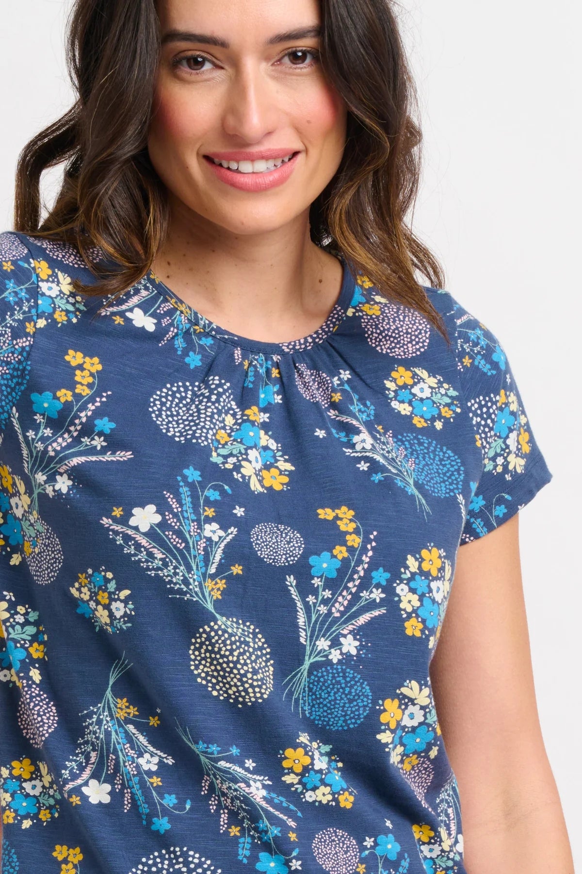 Brakeburn Womens Bursting Blooms Tee - Navy