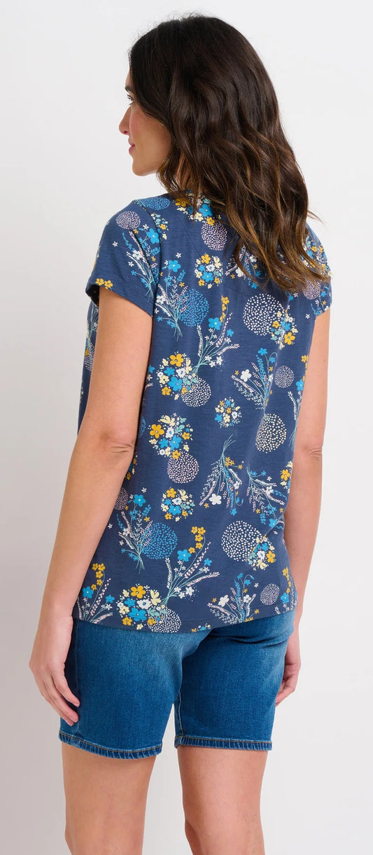 Brakeburn Womens Bursting Blooms Tee - Navy