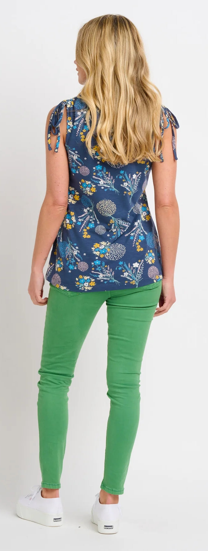 A Bursting Blooms v-neck floral womens vest from Brakeburn