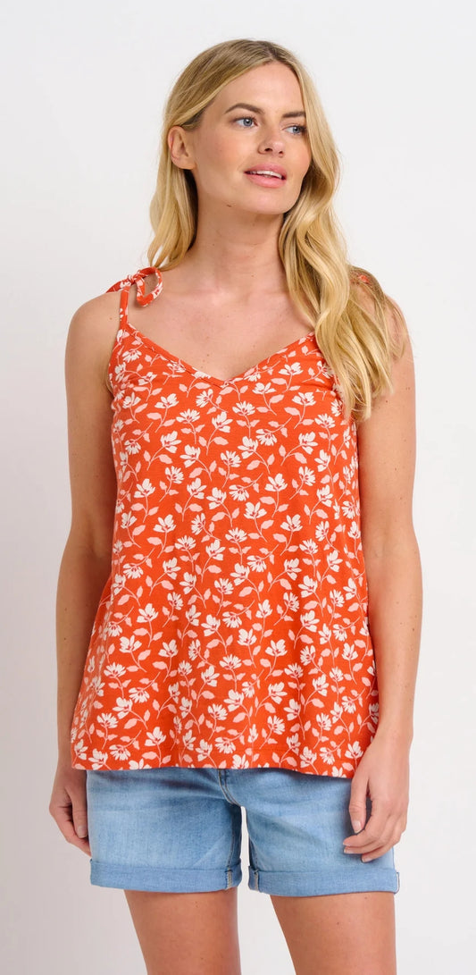 Brakeburn Womens 'Floating Floral' Vest - Coral