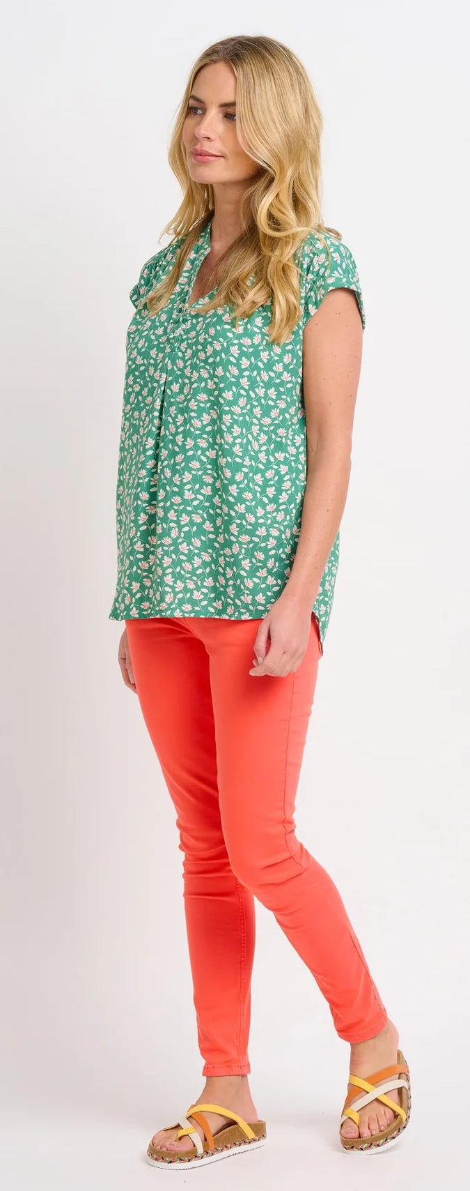 Brakeburn Womens Spring Garden Blouse - Green