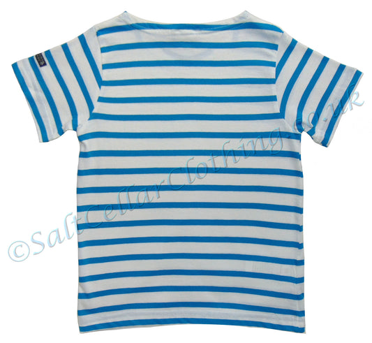 Captain Corsaire Kids 'Starboard' Stripe Tee - White / Azulli