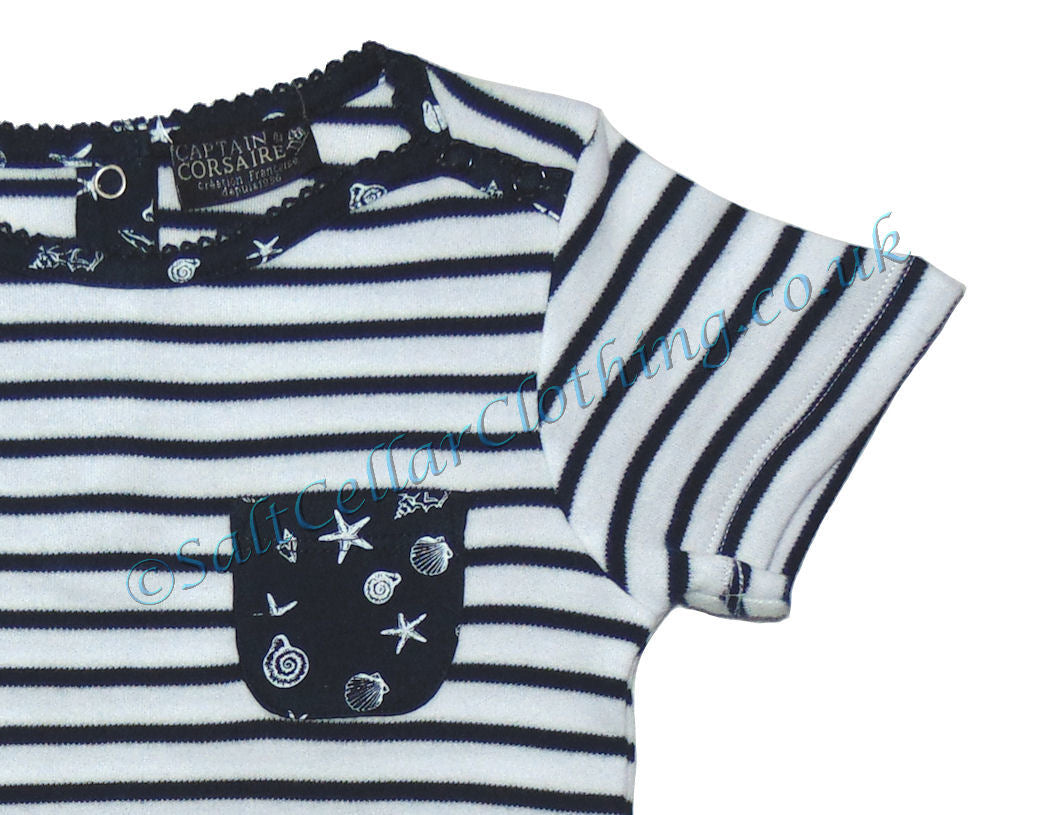 Captain Corsaire Kids 'Loana' Stripe Short Sleeve Dress