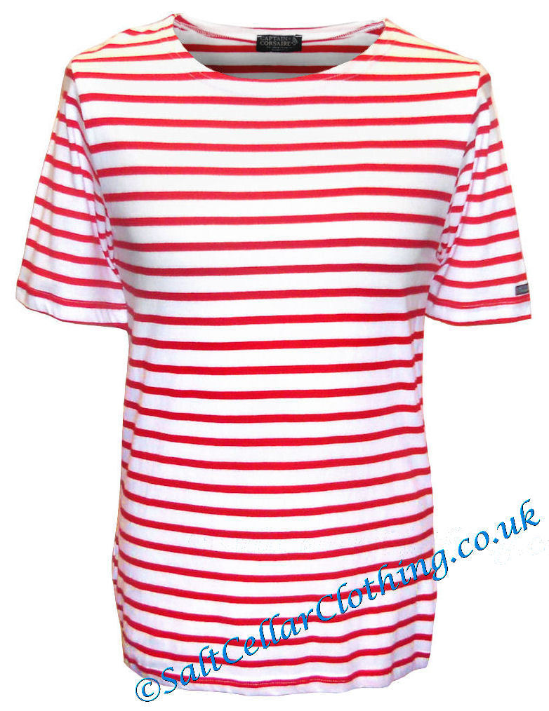 Captain Corsaire Unisex 'Starboard' Tee / T-Shirt - White / Red