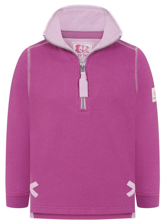 Lazy Jacks Kids 'LJ3C' 1/4 Zip Sweatshirt - Striking Purple