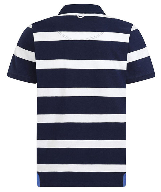 Lazy Jacks Mens 'LJ27E' Stripe Polo Shirt - Marine Navy