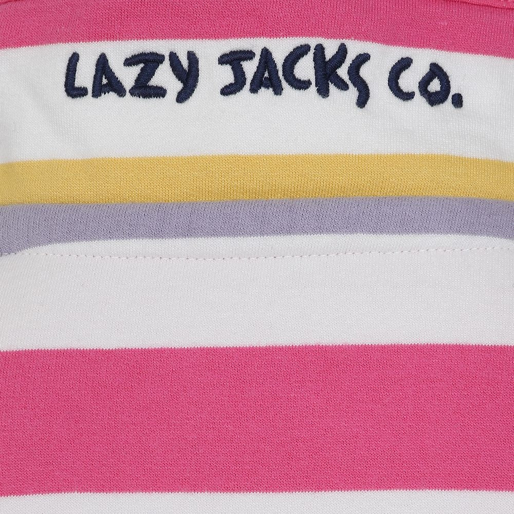 Lazy Jacks Kids 'LJ35C' 1/4 Zip Sweatshirt - Pastel Stripe