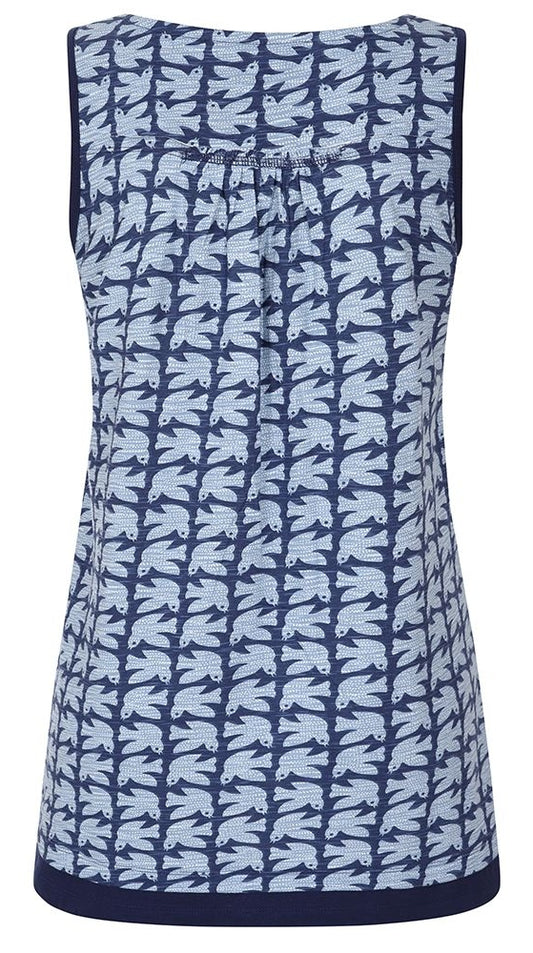 Lazy Jacks Womens LJ10 Sleeveless Tunic - Bluebird Print