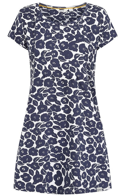 Lazy Jacks Womens 'LJ116' Printed Tunic - Bloom Navy