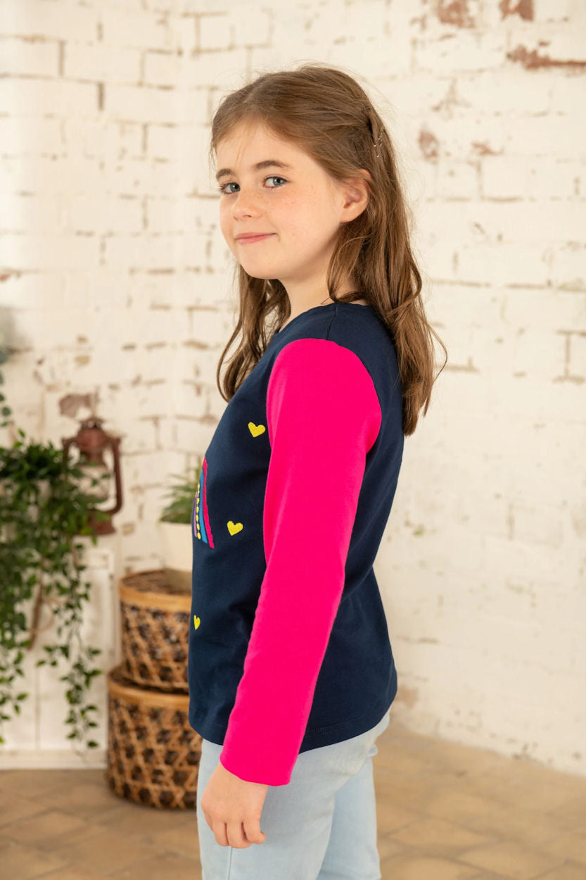 Lighthouse Kids 'Causeway' Long Sleeve Tee - Rainbow Applique