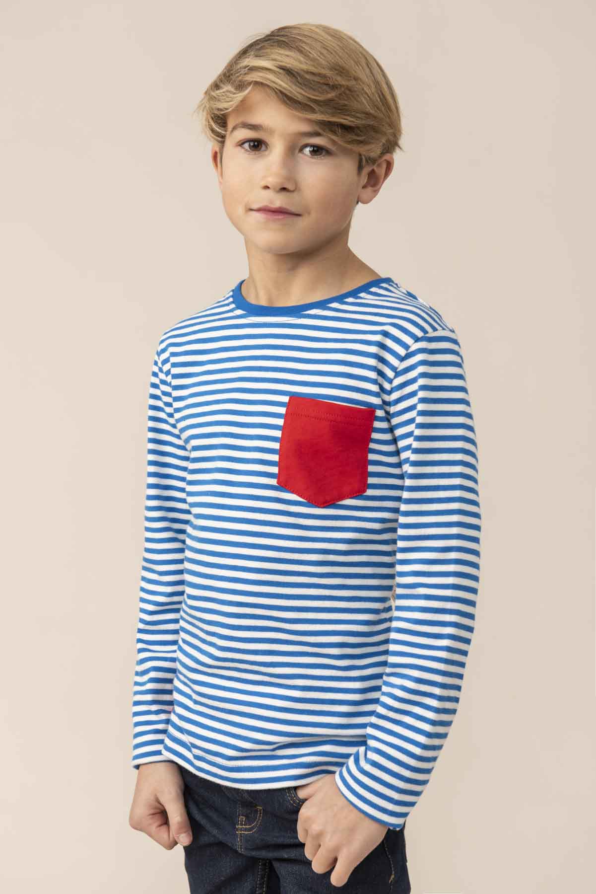 Lighthouse Kids 'Oliver' Long Sleeve Tee - Ocean Blue Stripe