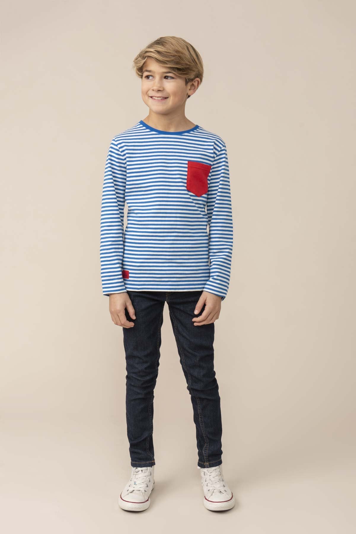 Lighthouse Kids 'Oliver' Long Sleeve Tee - Ocean Blue Stripe