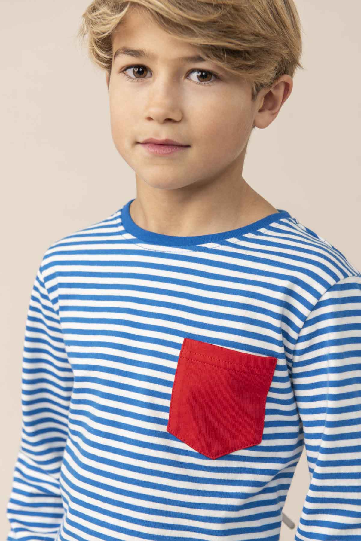 Lighthouse Kids 'Oliver' Long Sleeve Tee - Ocean Blue Stripe