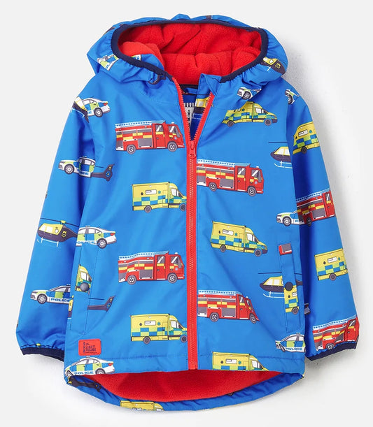 Lighthouse Kids 'Lucas' Raincoat - Transport Print
