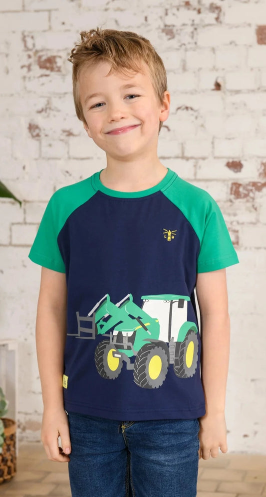 Lighthouse Kids 'Mason' Short Sleeve Green Front Loader Print Tee