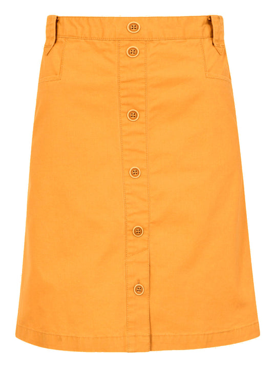 Mousqueton Womens 'Klarinette' Button Skirt - Mango Orange / Yellow