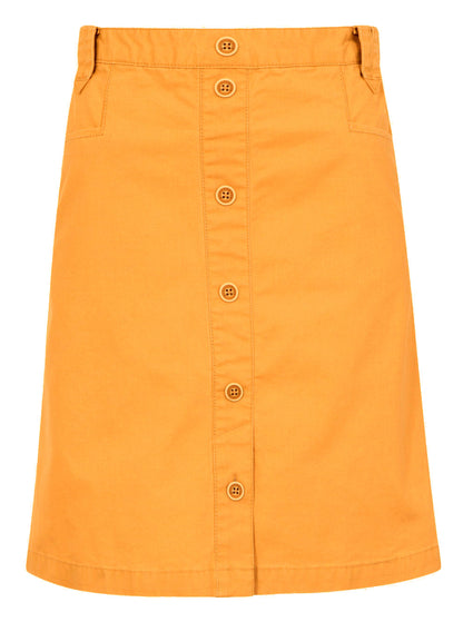 Mousqueton Womens 'Klarinette' Button Skirt - Mango Orange / Yellow