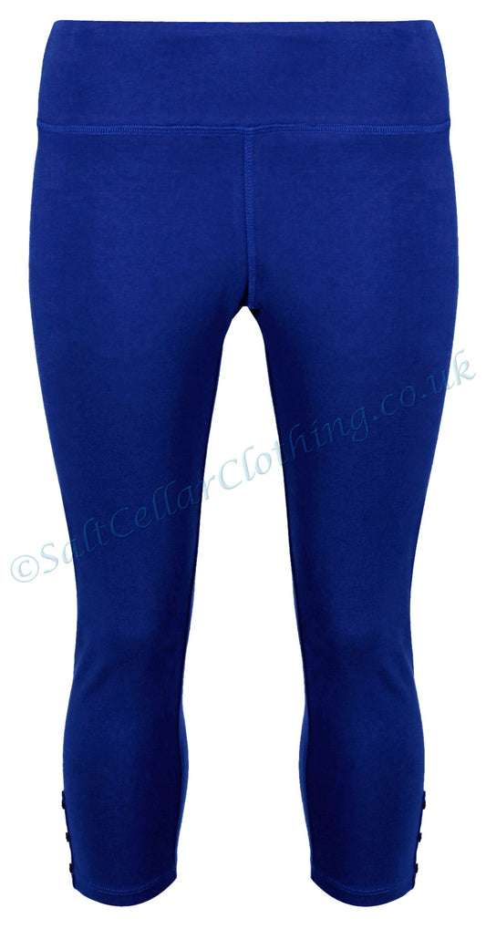 Mudd & Water women's organic cotton crop length Island leggings in Cobalt Blue.