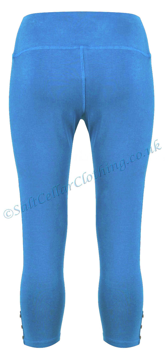 Marine Blue women's organic cotton cropped leggings from Mudd & Water.