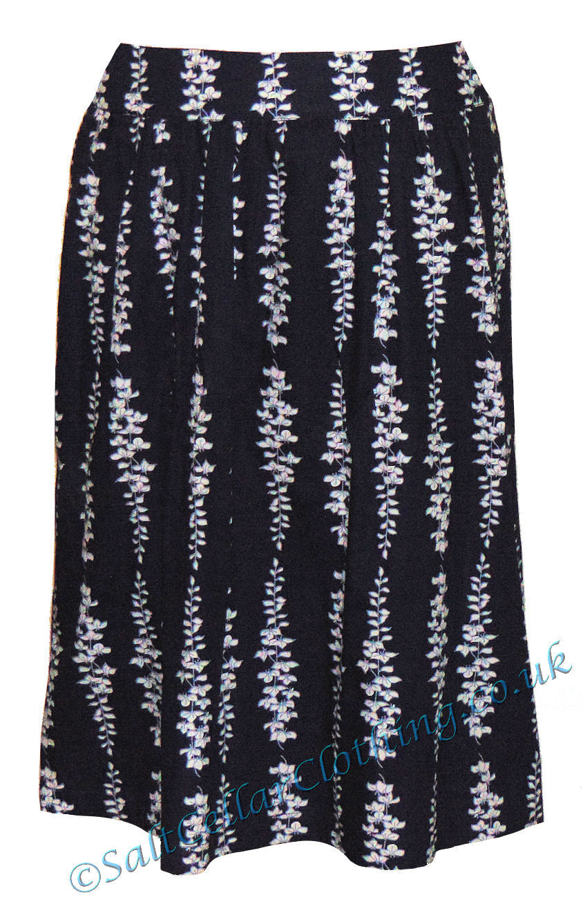 Mudd & Water Womens 'Ume' Skirt - Blossom Print Navy