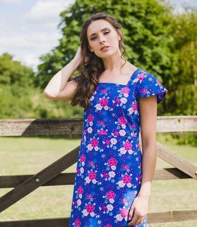 Mudd & Water Womens 'Lotus' Dress - Cobalt Flower Print