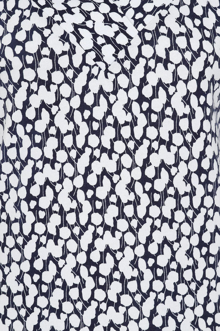 Mudd & Water Womens 'Fauna Top' - Leaf Print Navy