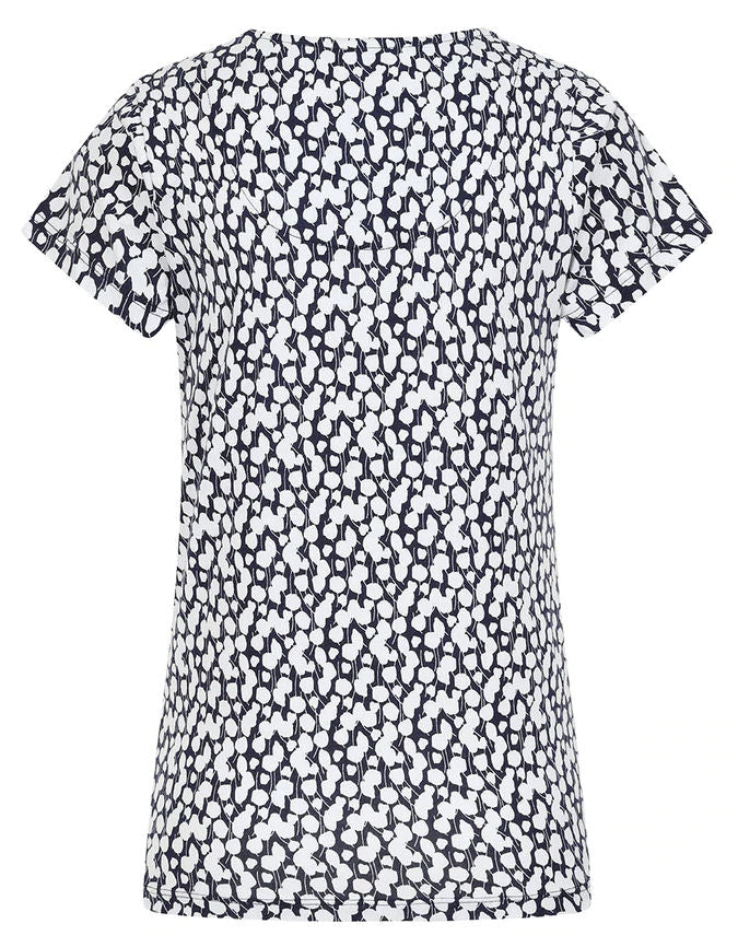 Mudd & Water Womens 'Fauna Top' - Leaf Print Navy
