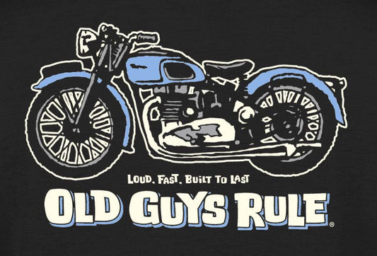 Old Guys Rule Mens Triumph Printed T-Shirt - Black