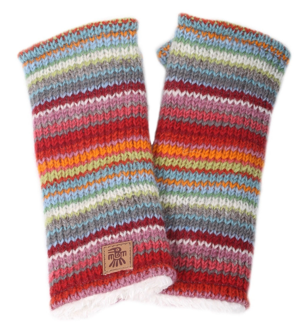 Pachamama Adults Seville Knitted Handwarmers - Multicoloured Stripe