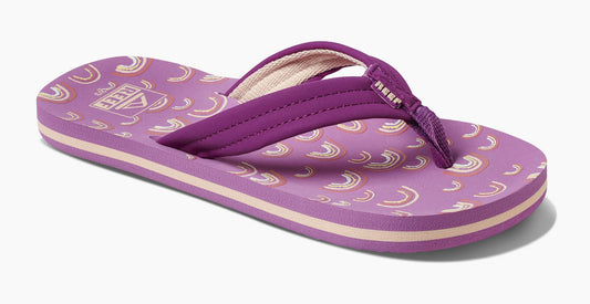 Reef Kids 'Ahi' Flip Flops - Purple Rainbow