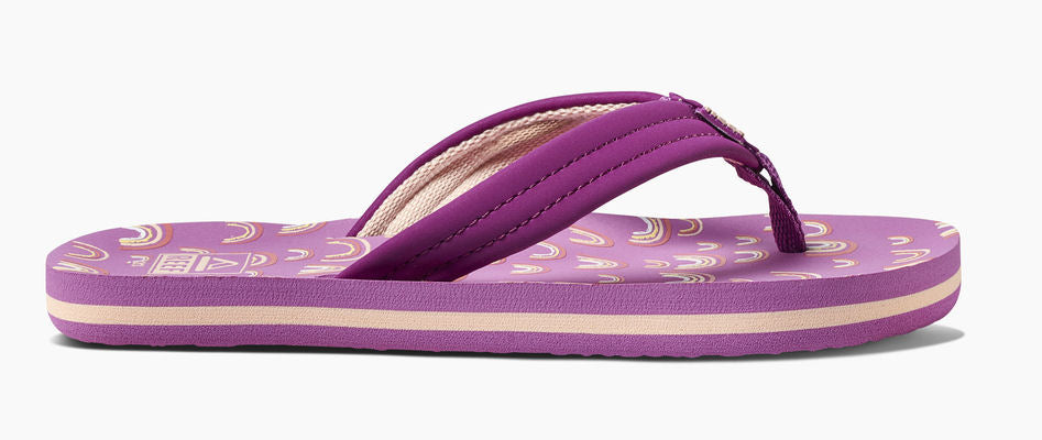 Reef Kids 'Ahi' Flip Flops - Purple Rainbow