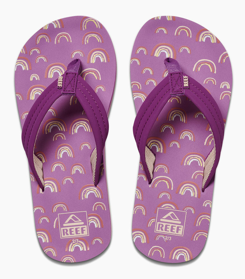Reef Kids 'Ahi' Flip Flops - Purple Rainbow