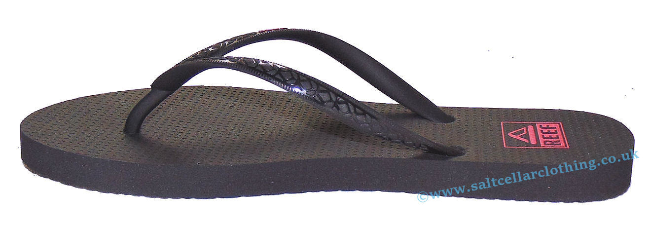Reef Womens 'Seaside' Flip Flops - Black / Paradise Pink