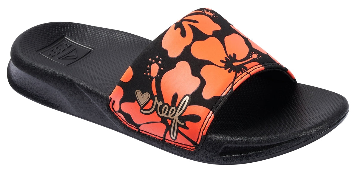 Reef Kids One Slide Slider Sandals Hibiscus Coral