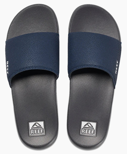 Reef Mens 'One Slide' Padded Strap Slider - Navy / White