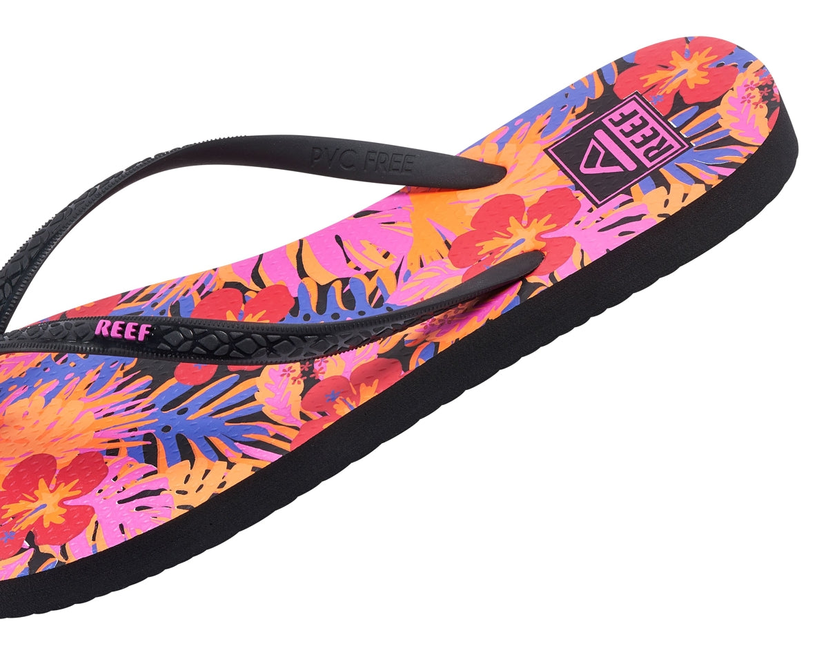 Reef Womens 'Seaside Prints' Flip Flops - Hibiscus Coral
